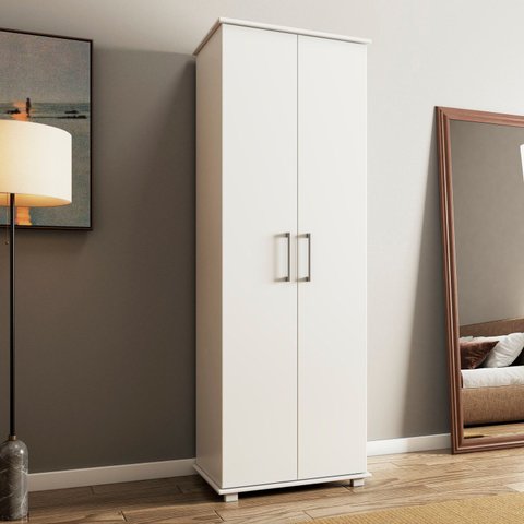 Sapateira para Quarto 2 Portas 6 Prateleiras Branco