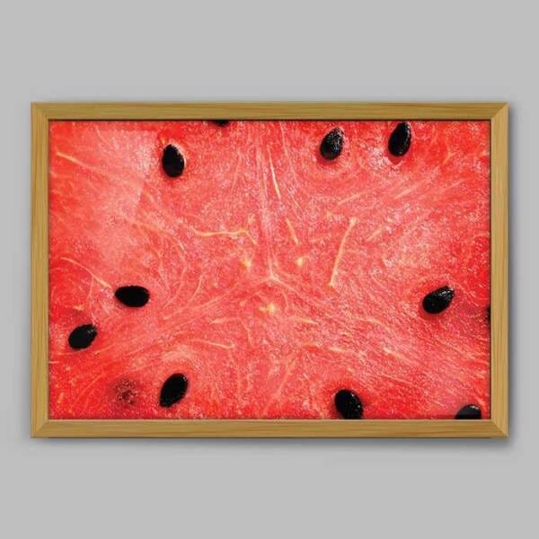 Quadro Cozinha Melancia - 45x30cm - Moldura Padrão Madeira - 1
