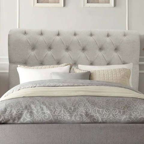 Cabeceira Estofada Queen 160CM Paris Linho Bege - D A DECOR D&A Decor