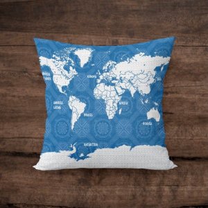 Capa de Almofada Mapa Grécia Quadrada