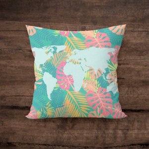 Capa de Almofada Mapa Hawaii Quadrada