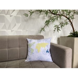 Capa Almofada Mapa Brasil Quadrada - Branco