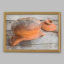 Ver imagem 1 de Quadro Cozinha Panelas Barro - 20x30cm - Moldura Padrão Madeira
