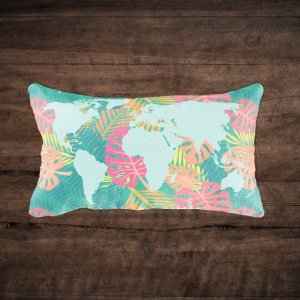 Capa de Almofada Mapa Hawaii Retangular