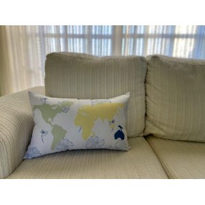 Capa de almofada Mapa Brasil Retangular - Branco