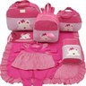 KIT BOLSA MATERNIDADE 5 PEÇAS URSO S + SAÍDA MATERNIDADE MENINA - 1