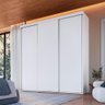 Guarda Roupa 2,2m Casal 3 Portas de Correr C/ 4 Gavetas Br Cor:branco - 1