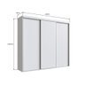 Guarda Roupa 2,2m Casal 3 Portas de Correr C/ 4 Gavetas Br Cor:branco - 4