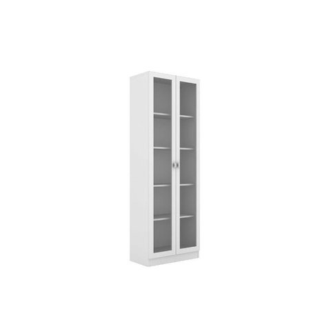 Armário de Escritório ME4115 c/ 2 Portas c/ Vidro Branco - Tecno Mobili