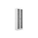 Ver imagem 1 de Armário de Escritório ME4115 c/ 2 Portas c/ Vidro Branco - Tecno Mobili