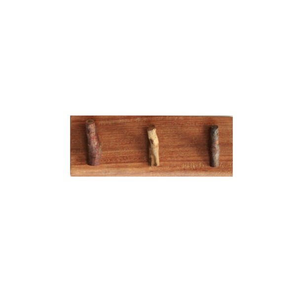 Porta-chaves / acessórios com 3 ganchos - madeira reaproveitada - 2
