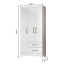 Ver imagem 3 de Guarda-Roupa Solteiro 3 Portas e 2 Gavetas Branco - Lima/Moval