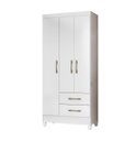 Ver imagem 2 de Guarda-Roupa Solteiro 3 Portas e 2 Gavetas Branco - Lima/Moval