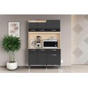 Ver imagem 1 de Cozinha Compacta 6 Portas 1 Gaveta Berlim Avena Grafito - Aramóveis