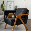 Ver imagem 5 de Kit 2 Poltronas Decorativa Braço de Madeira Mona