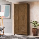 Ver imagem 2 de Guarda-Roupa Solteiro Lima 3 Portas e 2 Gavetas Moval Castanho Wood