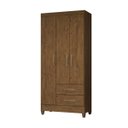 Ver imagem 3 de Guarda-Roupa Solteiro Lima 3 Portas e 2 Gavetas Moval Castanho Wood