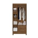 Ver imagem 4 de Guarda-Roupa Solteiro Lima 3 Portas e 2 Gavetas Moval Castanho Wood