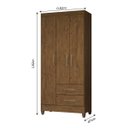 Ver imagem 5 de Guarda-Roupa Solteiro Lima 3 Portas e 2 Gavetas Moval Castanho Wood
