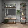Apenas Rack Estante Metal e Madeira do Conjunto Industrial Fortune Vintage Industrial Moderno - 3