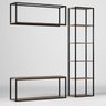 Apenas Rack Estante Metal e Madeira do Conjunto Industrial Fortune Vintage Industrial Moderno - 5