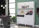 Ver imagem 1 de Kit Cozinha Compacta 7 Portas Branco Brilho/Preto - Magazin/Nicioli