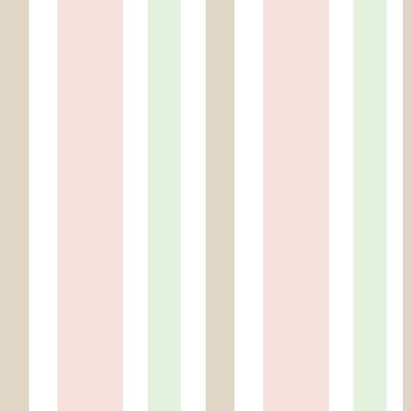 Papel de Parede Adesivo Listra Rosa Verde Água Bege - SSLI-107 - ROLO - 2,50M X 50cm ( 1,25M² ) - 1