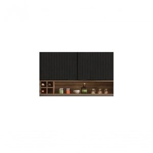 Armário Aéreo Cozinhas Itatiaia Exclusive 2 Portas Nicho Garrafeiro Grafite