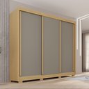 Ver imagem 1 de Guarda-Roupa Casal com Pés 3 Portas 4 Gavetas 100% MDF Ipanema Cinza/Jequitibá/Granizo