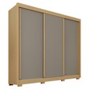 Ver imagem 2 de Guarda-Roupa Casal com Pés 3 Portas 4 Gavetas 100% MDF Ipanema Cinza/Jequitibá/Granizo