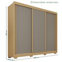 Ver imagem 3 de Guarda-Roupa Casal com Pés 3 Portas 4 Gavetas 100% MDF Ipanema Cinza/Jequitibá/Granizo