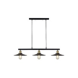 Lustre Pendente Loft Retrô Nordic Luminária Prato Moderno Industrial Sala Cozinha Mesa Preto Inl75 - 1