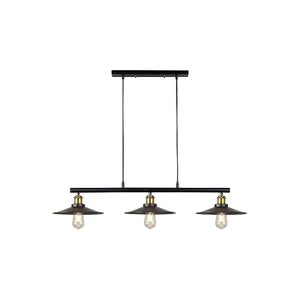 Lustre Pendente Loft Retrô Nordic Luminária Prato Moderno Industrial Sala Cozinha Mesa Preto Inl75