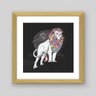Quadro Infantil Leão Arco Íris - 30x30cm - Moldura Caixa Madeira - 1