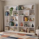 Ver imagem 1 de Kit 2 Estantes Decorativas para Livros 180 x 240cm Casuá Branca Seattle