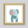 Quadro Infantil Elefante Cute - 40x40cm - Moldura Caixa Madeira - 1