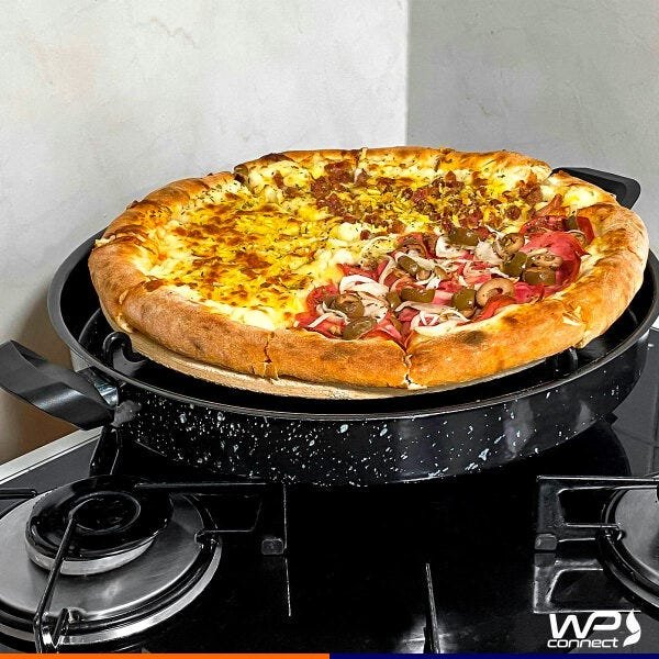Forno Para Pizza Portátil Pedra Refratária Usar na Churrasqueira e Fogão - Wp Connect - 2
