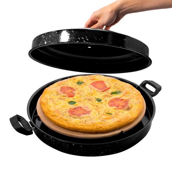 Forno Para Pizza Portátil Pedra Refratária Usar na Churrasqueira e Fogão - Wp Connect - 1