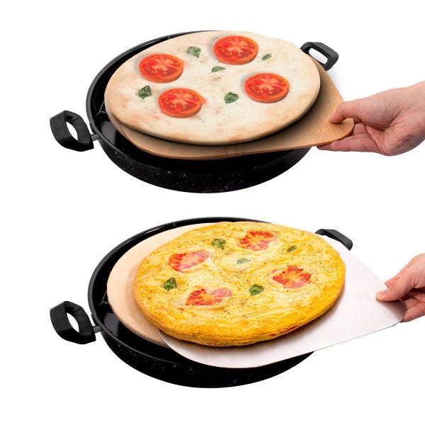 Forno Para Pizza Portátil Pedra Refratária Usar na Churrasqueira e Fogão - Wp Connect - 3
