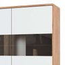 Armário Aéreo Napoli Prime 3 Portas 100% Mdf com vidro - Castanho branco - 2