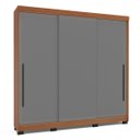 Ver imagem 1 de Roupeiro Valência 3 Portas Correr 4 Gavetas 217x213cm Freijó/Cinza 240837