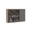 Ver imagem 1 de Armário Aéreo Milla com Portas de Vidro e Nog/cinza 120cm Carraro