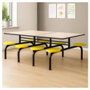 Ver imagem 5 de Mesa para Refeitório Fixa 8 Lugares Mdp Branco de 25 Mm - Assento Amarelo - 50102