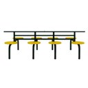Ver imagem 2 de Mesa para Refeitório Fixa 8 Lugares MDP Branco de 25 mm - Assento Amarelo - 50102
