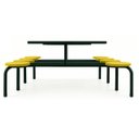 Ver imagem 3 de Mesa para Refeitório Fixa 8 Lugares Mdp Branco de 25 Mm - Assento Amarelo - 50102
