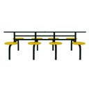 Ver imagem 2 de Mesa para Refeitório Fixa 8 Lugares Mdp Branco de 25 Mm - Assento Amarelo - 50102