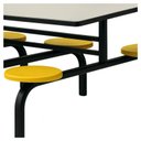 Ver imagem 7 de Mesa para Refeitório Fixa 8 Lugares MDP Branco de 25 mm - Assento Amarelo - 50102
