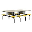 Ver imagem 4 de Mesa para Refeitório Fixa 8 Lugares Mdp Branco de 25 Mm - Assento Amarelo - 50102