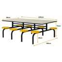 Ver imagem 4 de Mesa para Refeitório Fixa 8 Lugares MDP Branco de 25 mm - Assento Amarelo - 50102