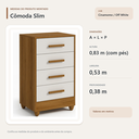 Ver imagem 3 de Cômoda Slim 4 Gavetas para Quarto Cinamomo Off White Formimóveis
